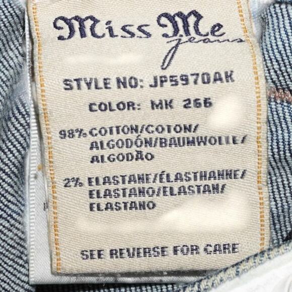 Miss Me Ankle Skinny Jeans Sz 27 – Crystal Embellished Bling Pockets Y2K - Picture 5 of 9